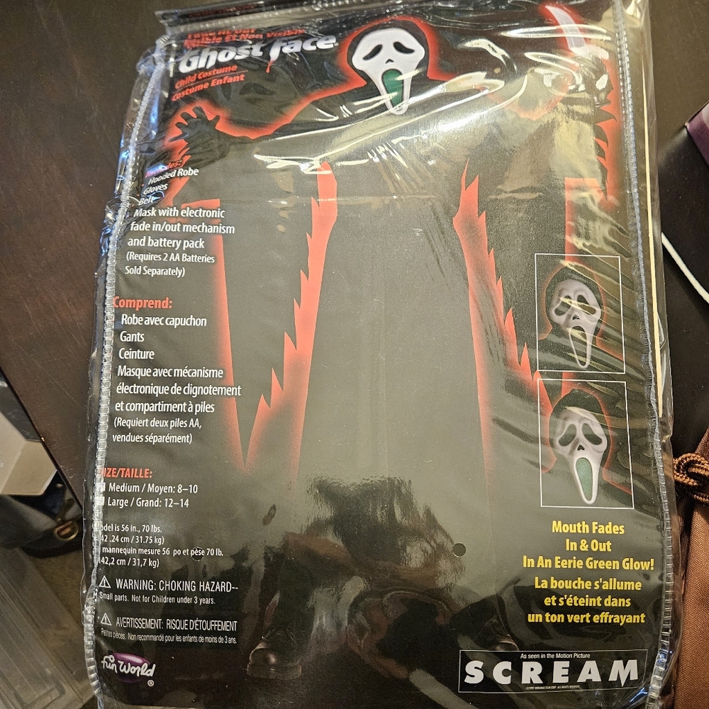 Ghost Face Costume with Glowing Mask